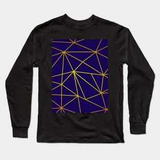 Triangle Mosaic Navy Copper Gold Long Sleeve T-Shirt